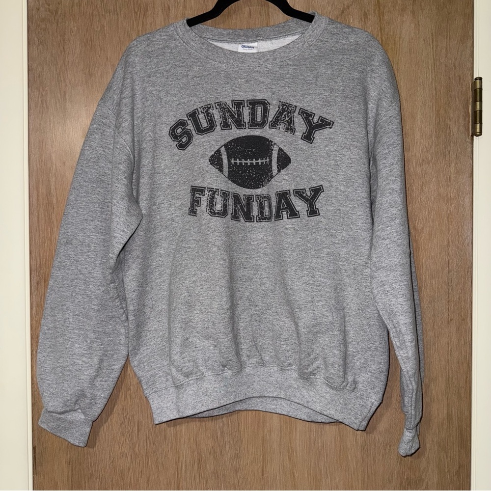 Gray “Sunday Funday” Crewneck - Gildan Size M